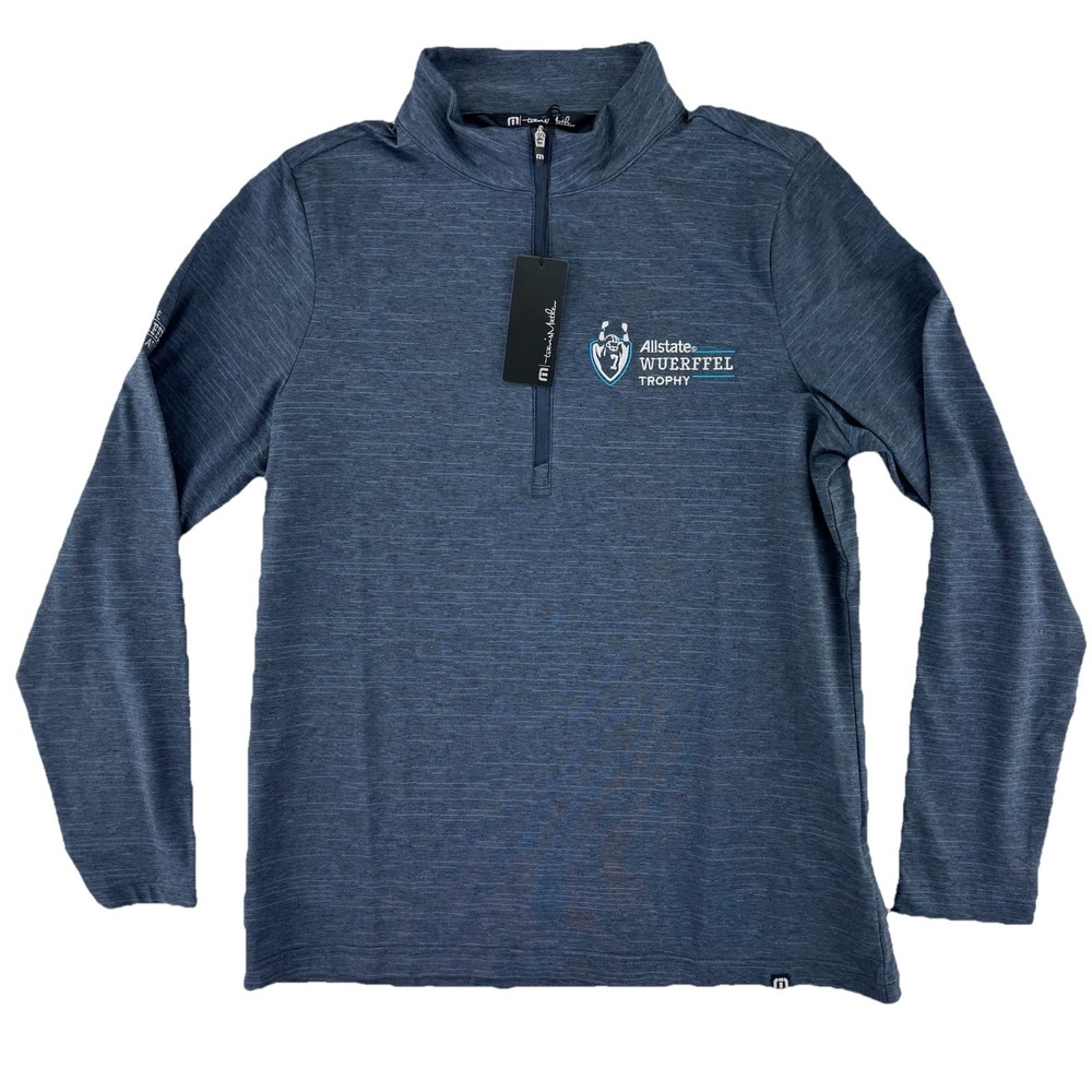 Travis Mathew Golf 1/4 Zip Pullover Sweater Mens Medium‎ Blue Wuerffel